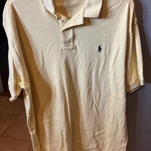Light Cream Yellow Polo Ralph Lauren Collared Shirt